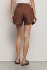 Short misto lino GAELLE PARIS GAABW03803 - Marrone