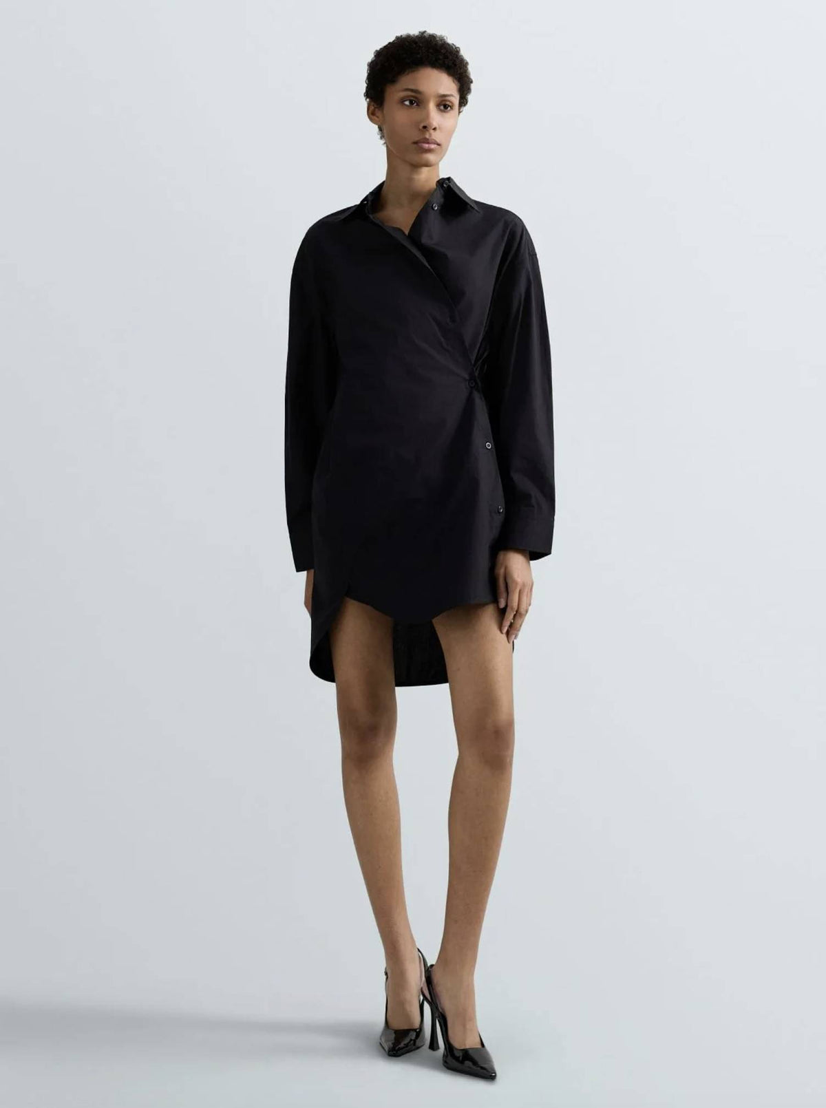 Abito corto in cotone REPLAY W9238 .000.85480. 098 - Nero