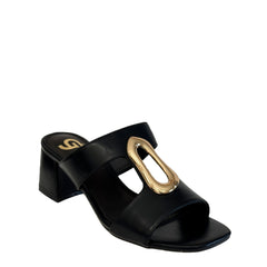 Sandalo con tacco GOLD&GOLD FG10 - Nero