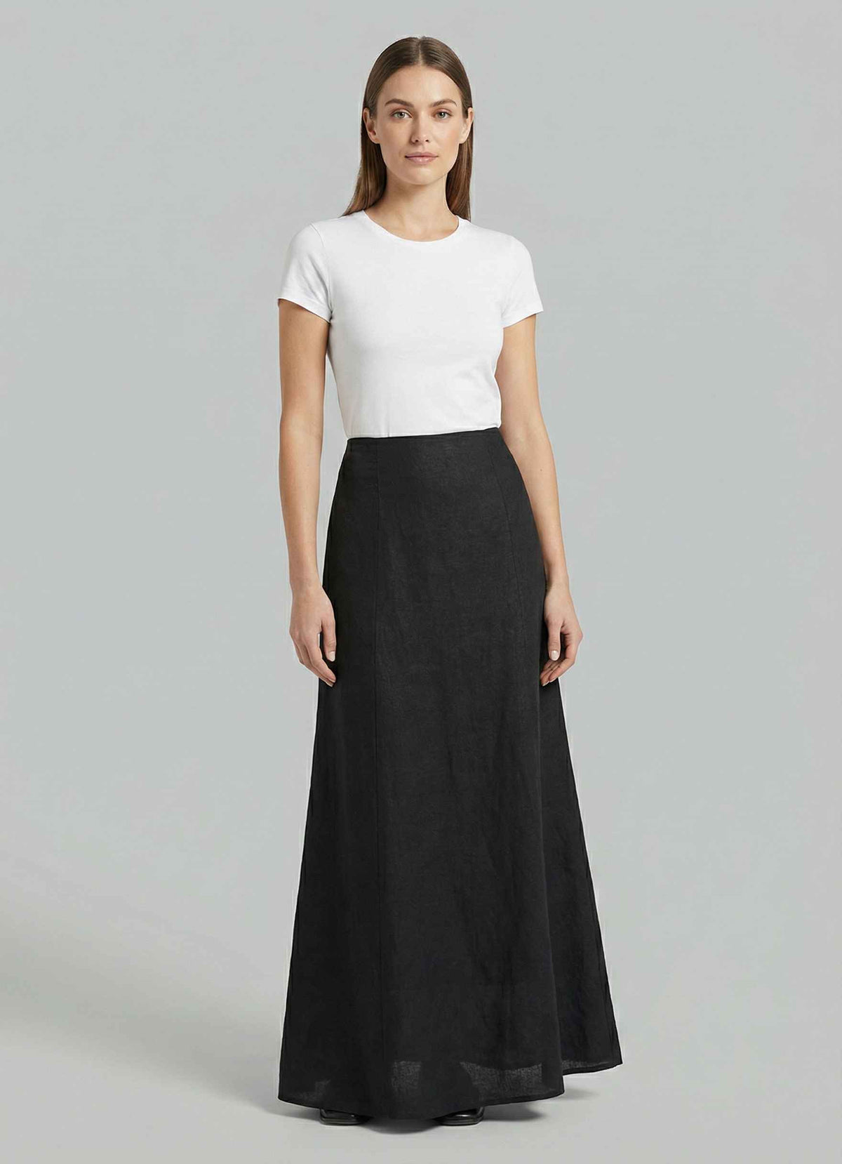 Gonna lunga lino ECOALF BETH SKIRT - Black