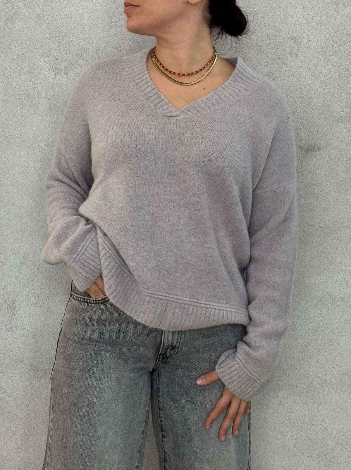 Maglione scollo V KNITEREE KNW2573MA - Pearl