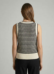Gilet a righe ECOALF TULIP KNIT - Ecru