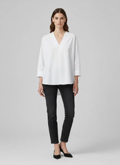 Camicia over scollo V ECOLAF PIA SHIRT - White