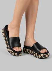 Ciabatta con zeppa GOLD&GOLD GD427 - Nero