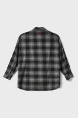 Maxi camicia tartan GAELLE PARIS GAABW06804 - Grigio