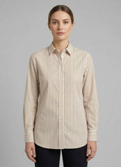 Camicia SAINT BARTH BRIGITTE - Cotton Stripes 00724L Bianco/Beige