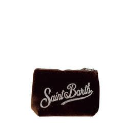 Pochette SAINT BARTH ALINE VELVET STRASS - Cammello 00245I