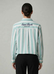 Camicia SAINT BARTH BRIGITTE - Cotton Stripes 00521L Bianco/Verde