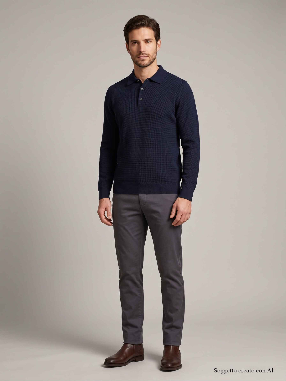 Polo manica lunga MASQ 5003 650 - Blu