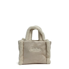 Borsa a mano SAINT BARTH VANITY MINI SHEARLING - Panna 00208I