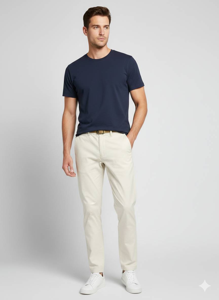 Pantalone lungo uomo WHITE SAND 25SU66180 04 - Panna