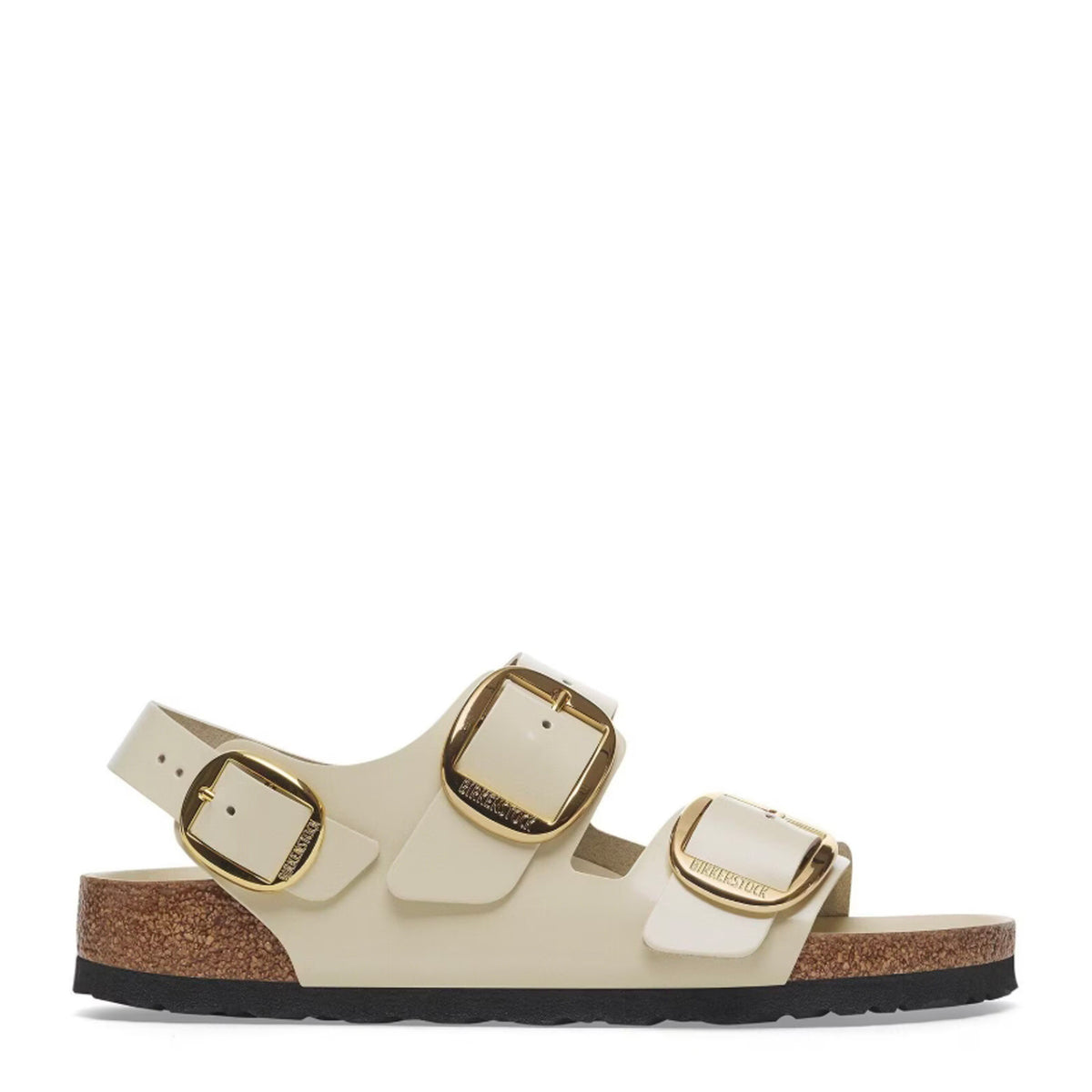 Sandalo Birkenstock Milano Big Buckle 1025395 - Shine Ecru