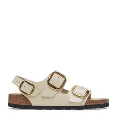 Sandalo Birkenstock Milano Big Buckle 1025395 - Shine Ecru