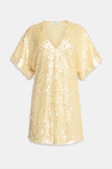 Abito t-shirt in paillettes WEILI ZHENG S26DC06 - Banana