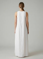 Abito lungo lino ECOALF UKARA DRESS - White