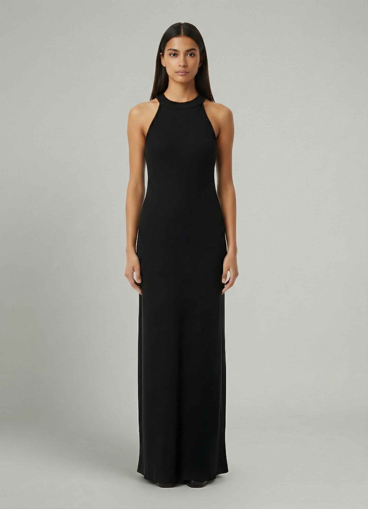 Abito lungo in costina GAELLE PARIS GAABW09309 - Nero