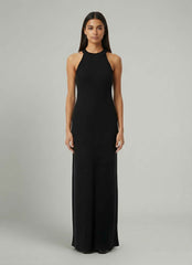 Abito lungo in costina GAELLE PARIS GAABW09309 - Nero