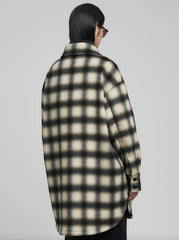 Cappotto misto lana check REPLAY W7916 .000.52804. 010 - Black/Sand