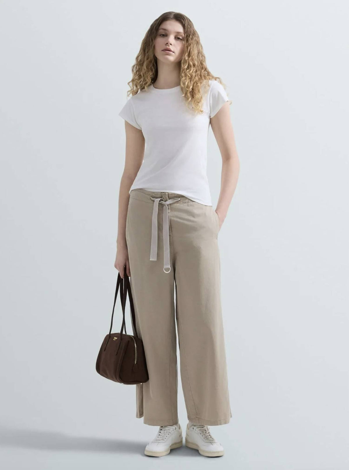 Pantaloni Wide Leg in Twill REPLAY W8195 .000.85530G. 803 - Sabbia