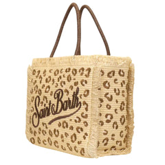 Borsa a spalla SAINT BARTH VANITY STRAW 00349L - Leopard