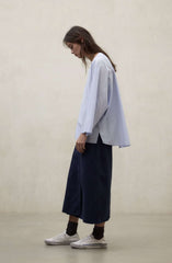Camicia over scollo V ECOLAF PIA SHIRT - Sky Blue