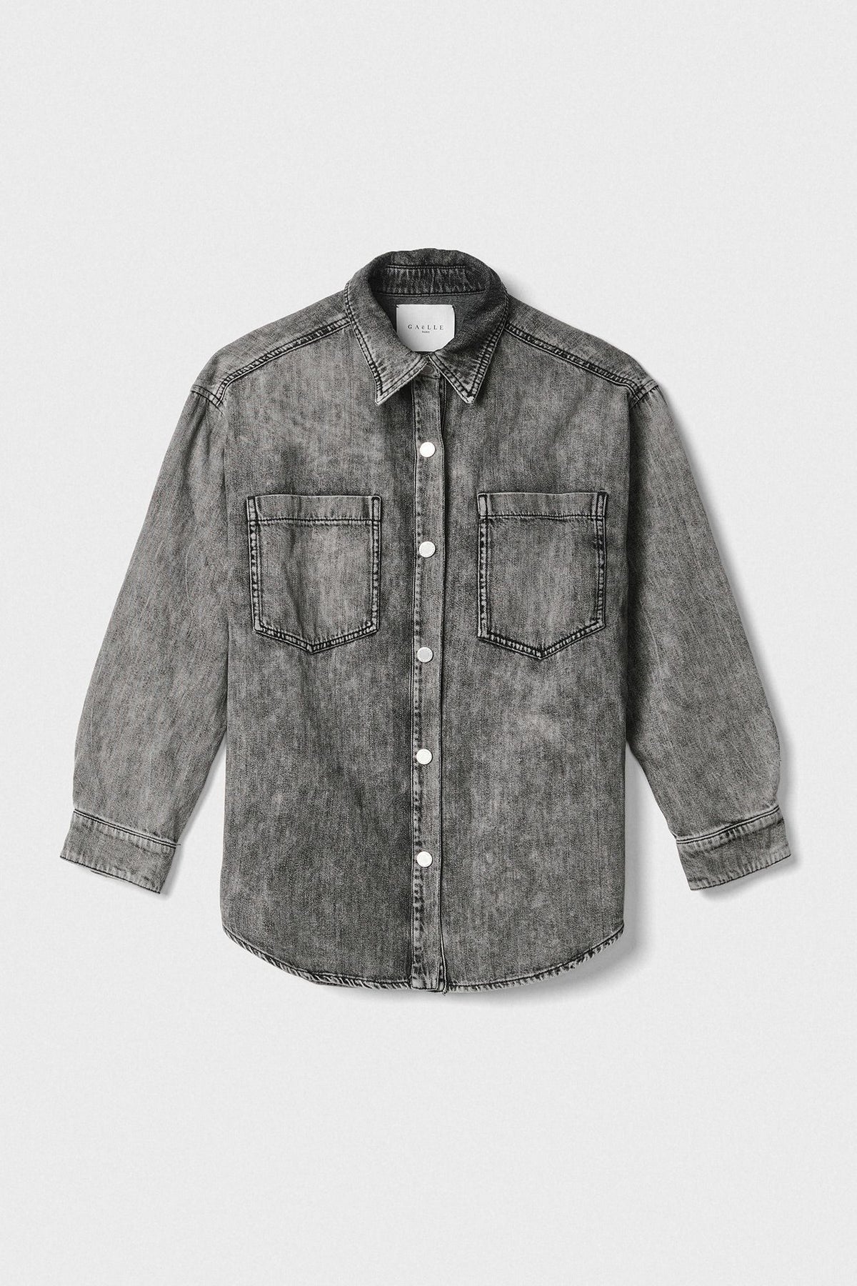 Camicia denim rotture e patch GAELLE PARIS GAABW07912 - Nero