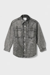 Camicia denim rotture e patch GAELLE PARIS GAABW07912 - Nero