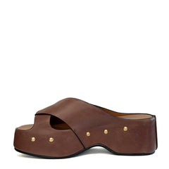 Sandalo con zeppa MISS OLIVIA CAROLA - Coffee