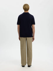 Polo SELECTED Knit Half Zip 16099690 - Navy Blazer