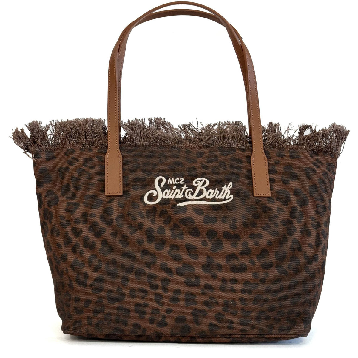 City Bag Fringe SAINT BARTH 00588L - Canvas Dark Leopard