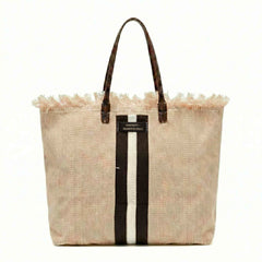 Shopper MANIKOMIO 2 PROJECT COTTON STRIPE - Chocolate