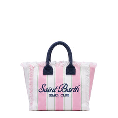 Borsa a mano SAINT BARTH COLETTE 02598L - Beach Stripes Bianco/Rosa