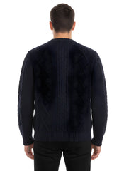 Maglione RAKKI' Aran Girocollo - Blu notte