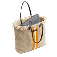 Shopper MANIKOMIO 2 PROJECT COTTON STRIPE - Yellow