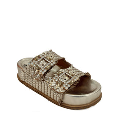 Ciabatta strass MODE 212 Mary - Laminato Platino