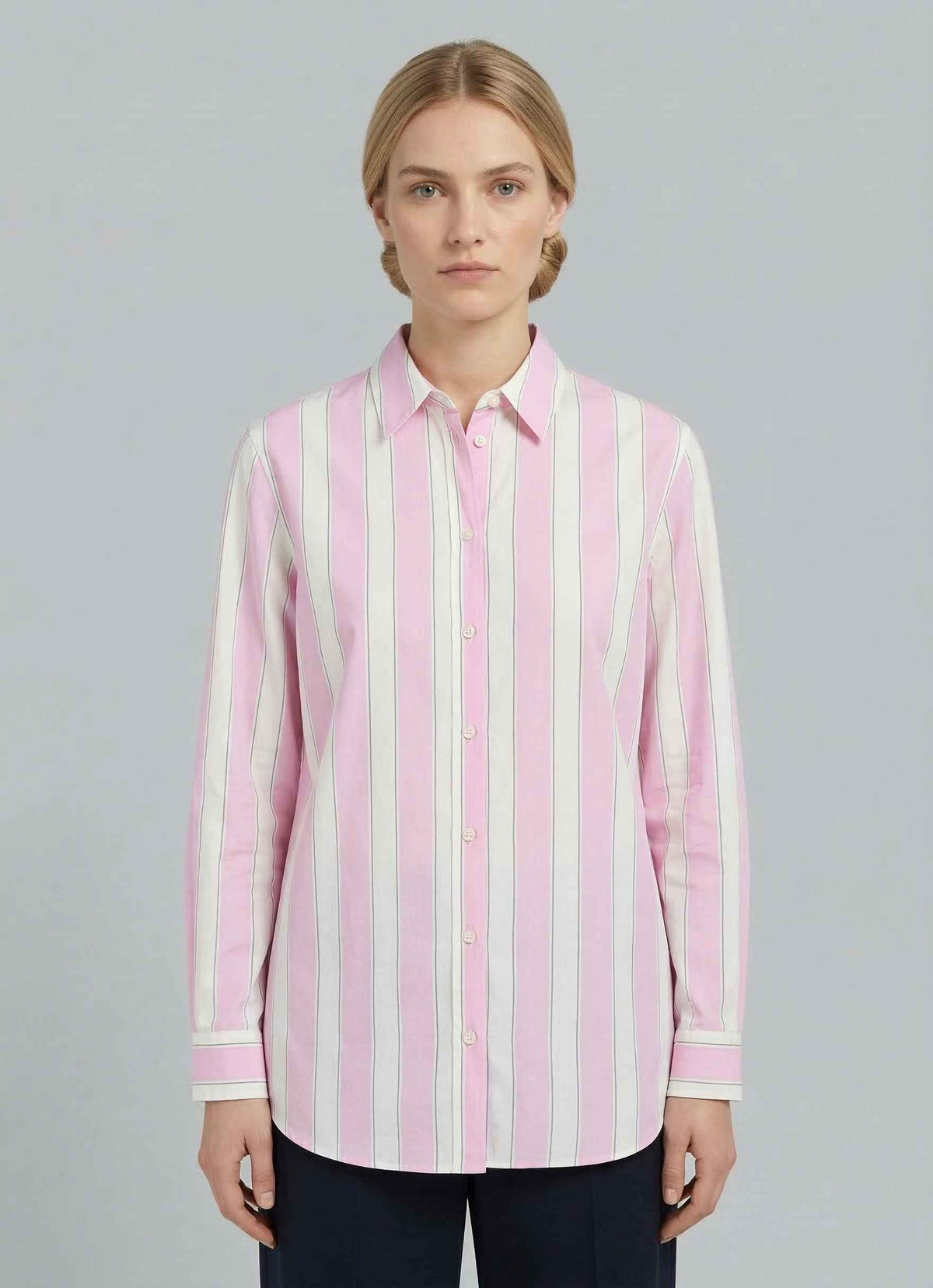 Camicia SAINT BARTH BRIGITTE - Cotton Stripes 00897L Bianco/Rosa