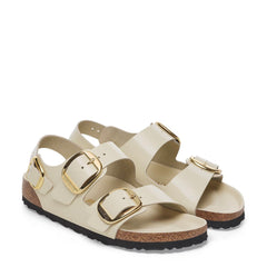 Sandalo Birkenstock Milano Big Buckle 1025395 - Shine Ecru