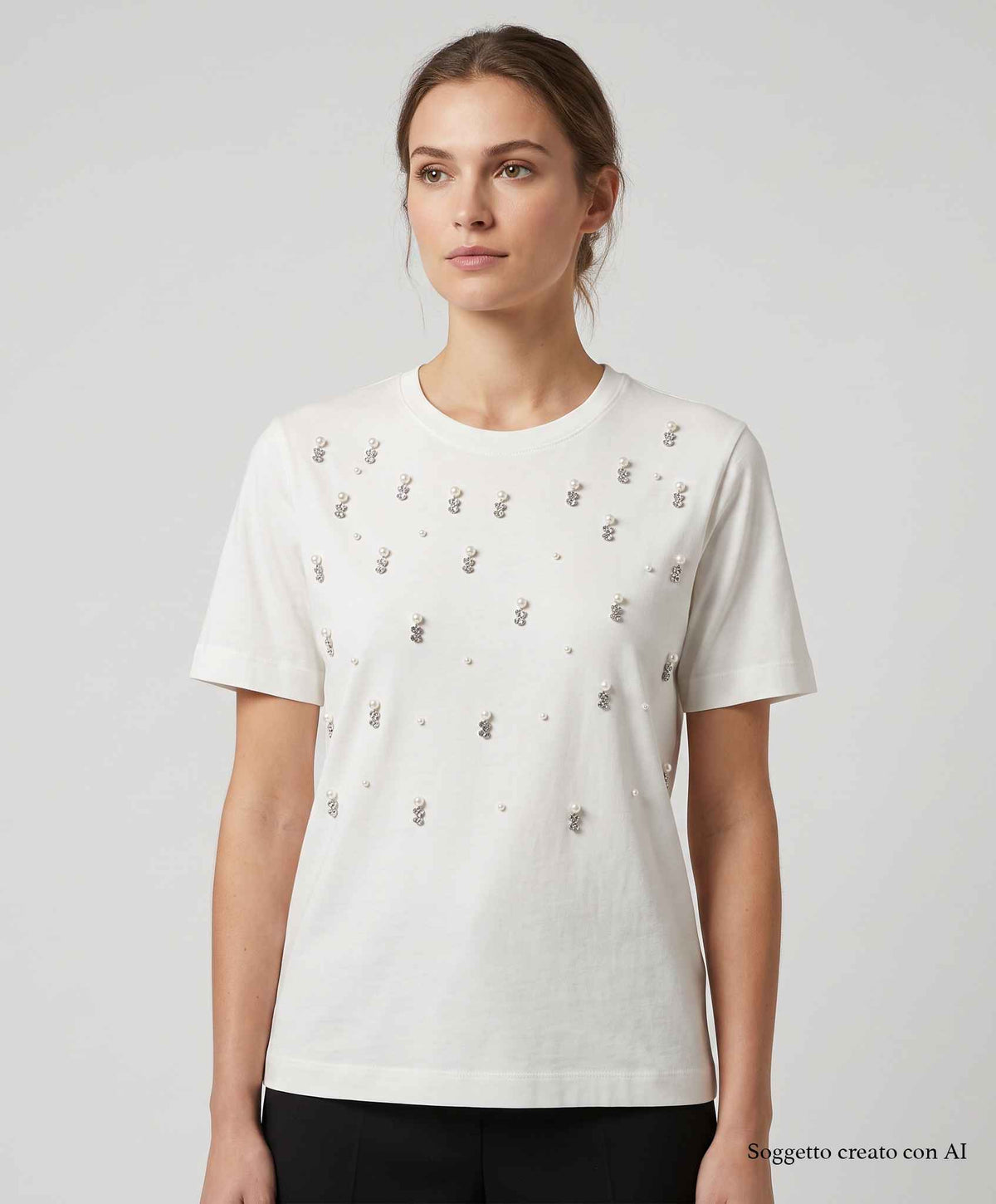 T-shirt con applicazioni TWINSET ACTITUDE 2220 - White
