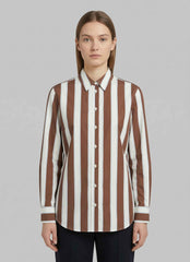 Camicia SAINT BARTH BRIGITTE - Cotton Stripes 01418L Bianco/Marrone