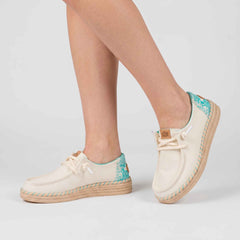 Sneaker HEY DUDE Wendy Espadrille Hibiscus 45237 - Egret/Multi