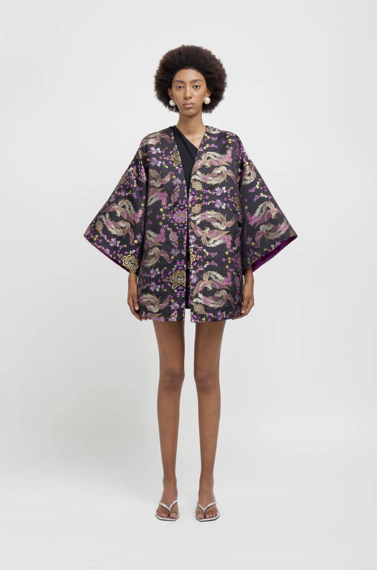 Kimono WEILI ZHENG S26JK15 - Black Phoenix