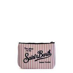 Pochette SAINT BARTH ALINE STRIPES MINI 09412L  - Bianco/Rosa