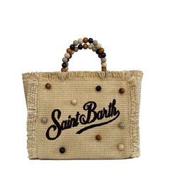 Borsa a spalla SAINT BARTH COLETTE STRAW 09066L - Wood Beads