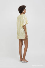 Abito t-shirt in paillettes WEILI ZHENG S26DC06 - Banana
