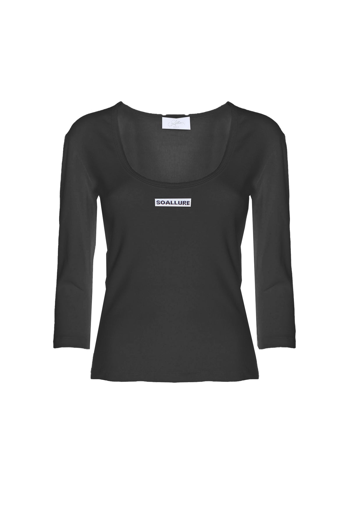 SO ALLURE RIBBED T-SHIRT O44005ELI - Black