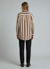 Camicia SAINT BARTH BRIGITTE - Cotton Stripes 01418L Bianco/Marrone