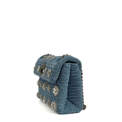 Borsa KURT GEIGER VELVET MINI KENSINGTON - Mid Blue