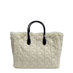 Borsa a mano SAINT BARTH COLETTE WOOL BRAID - Panna 00281I