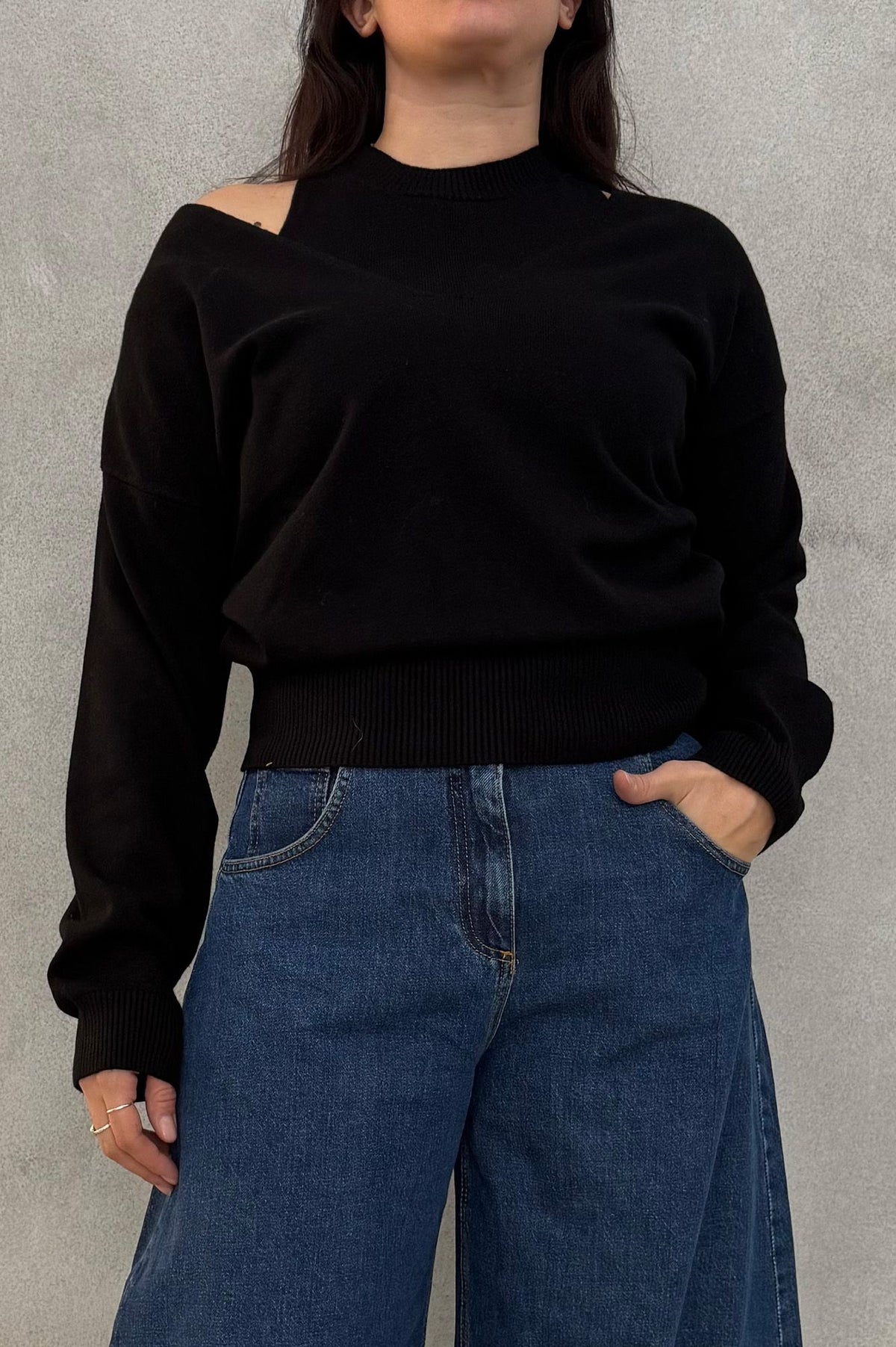 Maglioncino scollo V KNITEREE KNW2579MA - Black