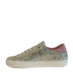 Sneaker D.A.T.E. HILL LOW GLITTER - Platinum